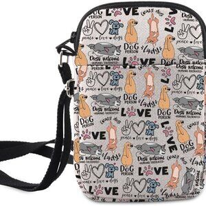 Funny Dog Quotes Crossbody Bag - Dog Lover Gift, Compact Waterproof Messenger fo